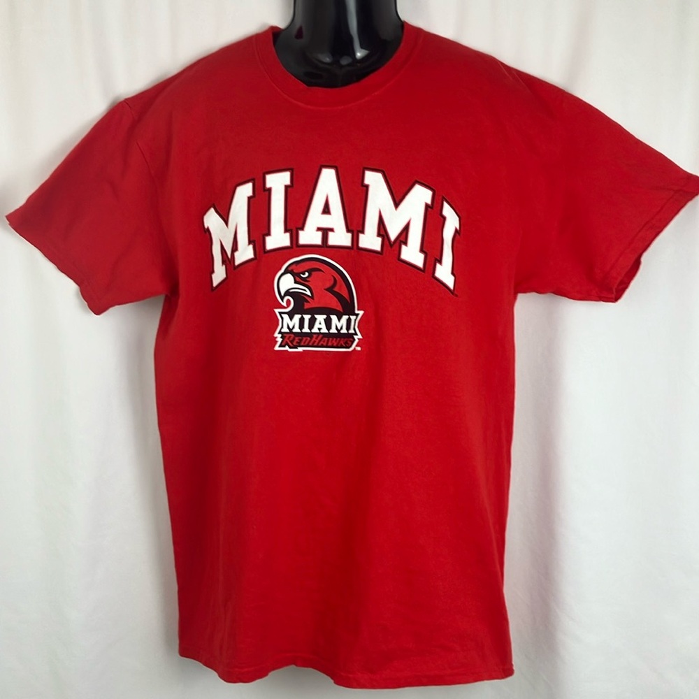 Miami Redhawks Short Sleeve Red T-Shirt Men’s Size Large